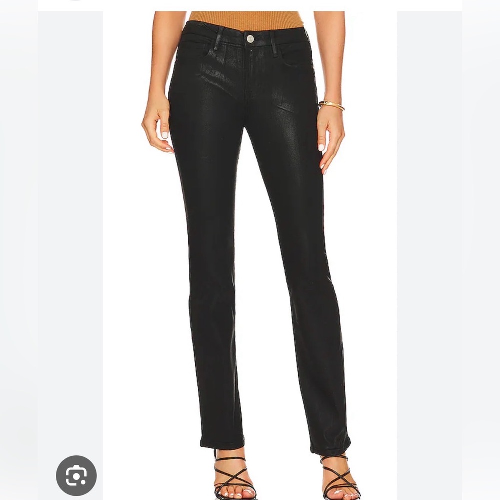Frame Denim “Le Mini Boot” Women's Coated Black Jean